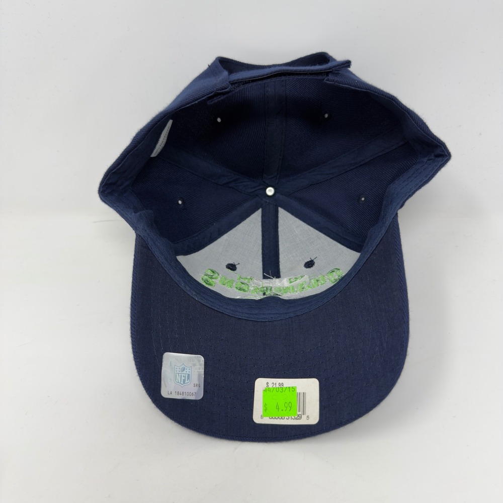 NFL Seattle Seahawks 2014 NFC Champions Hat Navy Blue Adjustable Strapback Cap - Picture 7 of 9